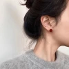 2024 New style elegant pearl magnetic ear clips for women, Ankela Red no-ear hole magnetic earrings, no need for piercing earrings Specification image